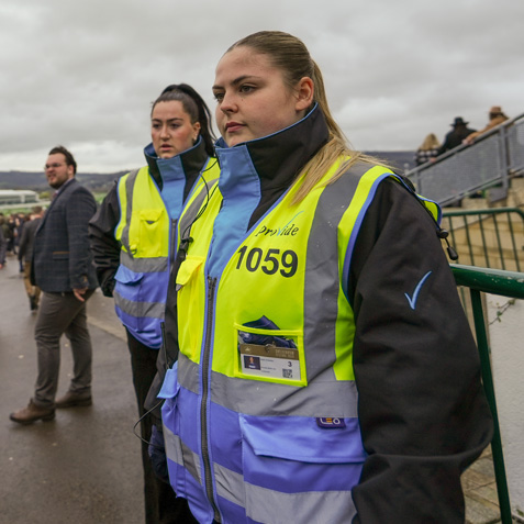 Two female security guards on-site